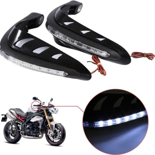 1Pair Motorcycle Handlebar Hand Protector with LED Light Handguards LED Hand Guard Universal Hand Guards Motor accessories