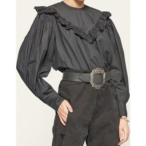 Women Shirt 2020 Autumn and Winter New Loose Silhouette Design Puff Sleeve Top Shirt Women