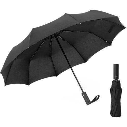 Wind Resistant Folding Automatic Umbrella Rain Women Auto Luxury Big Windproof Umbrellas Rain For Men Black Coating 12K Parasol