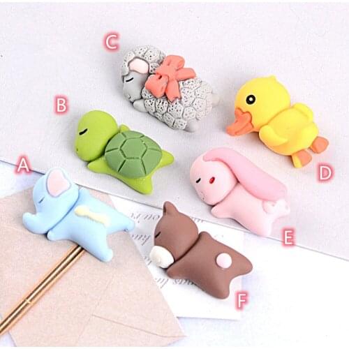 Sleepy Baby Resin Decoration Crafts 10pcs Kawaii Animal Flatback Cabochon Embellishments For Scrapbooking Beads Diy Accessories