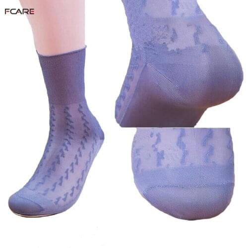 Fcare 20PCS =10 pairs Mens summer toe Reinforcement Stripe breathable socks cold crew nylon crew Stockings