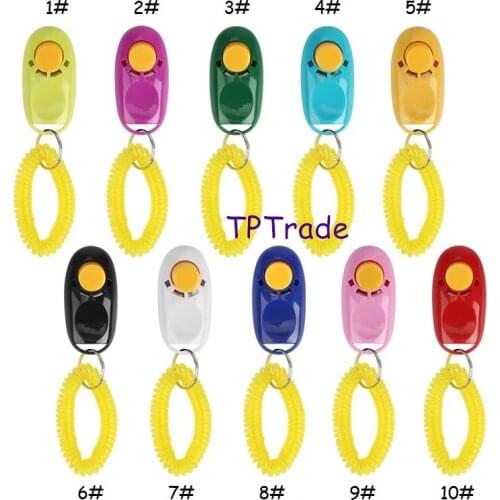 200pcs Pet Cat Dog Training Clicker Plastic New Dogs Trainer Too Adjustable Sound Key Chain Dog Whistle