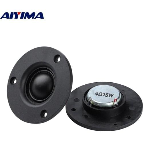 AIYIMA 3 inch 74mm Silk Dome Membrane Tweeter Speaker Units Small Neodymium 4 Ohm 15W Treble Portable Loudspeaker Horn DIY 2PCS
