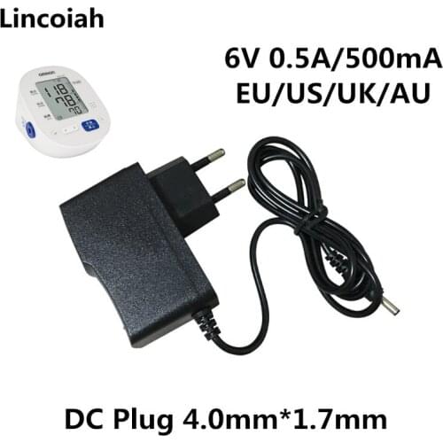 Lincoiah 6V 0.5A 500MA Power Supply AC/DC Adapter Charger For OMRON I-C10 M4-I M2 M3 M5-I M7 M10 M6 M6W Blood Pressure Monitor