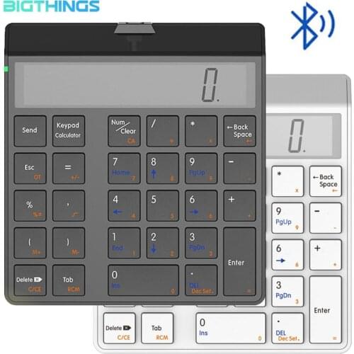 Multifunction Bluetooth Keyboard Wireless Numeric Keypad Electronic Caculator 12 Digits LCD Display For Macbook Thinkpad Windows