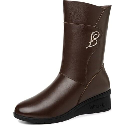 Round Toe Wedge Heel Boots, Solid Color WomenS Boots With Side Zipper, WomenS Platform Shoes