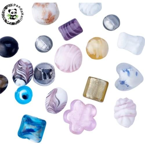 200pcs Mixed Color Mixed Shape Handmade Lampwork Beads for Jewelry Making about 4~20mm Wide 4~20mm Long Hole: 1~2.5mm