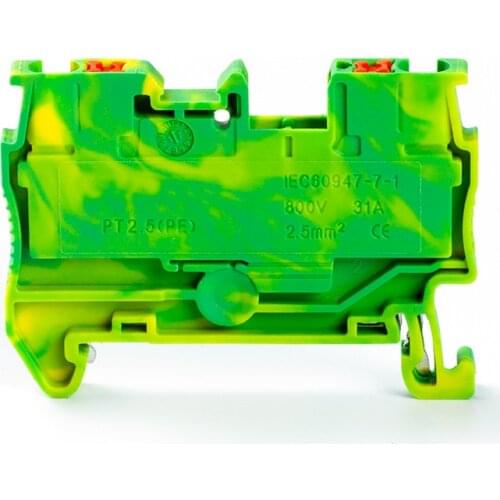 PT2.5-PE grounding quick wiring arrangement push-in terminal wire connector Din Rail combined push-in spring screwless terminal