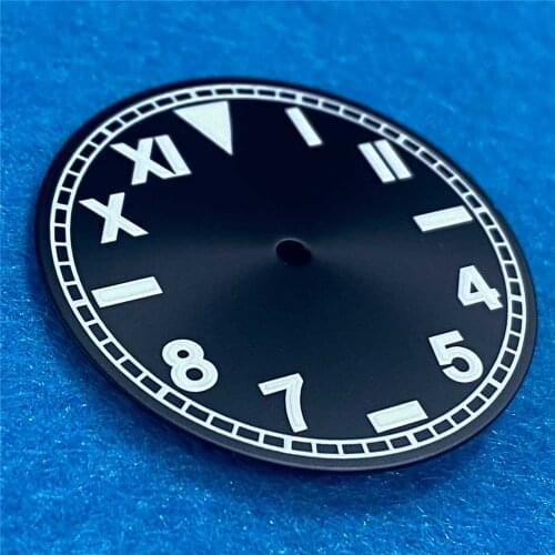 35mm/33.5mm Watch Dial Green Luminous Watch Dial for Japanese NH35A/4R/7S Movement G4