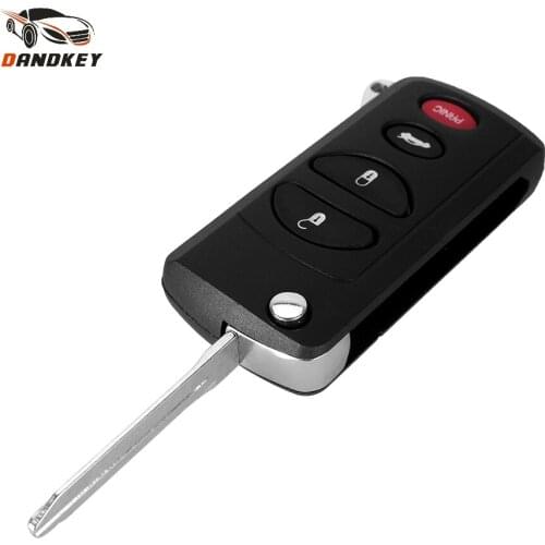 Dandkey 4 Buttons Remote Key Flip Shell Case Uncut Blank For Chrysler Dodge Jeep Intrepid Stratus 3 +1 Panic Free Shipping