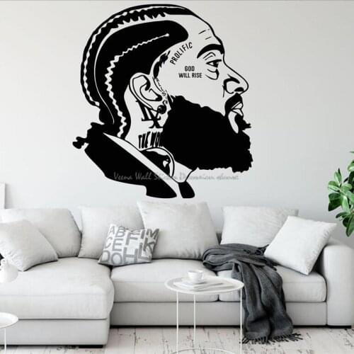 Hip hop star rapper portrait wall sticker music classroom recording studio music lover home room door decorative vinyl decals