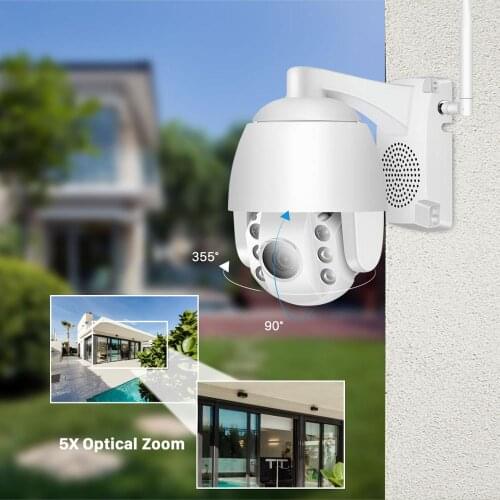 1080P Wifi IP Camera Outdoor Two Way Audio PTZ 5X Optical Zoom Night Vision IR 60M Wireless Security Speed Dome Camera P2P