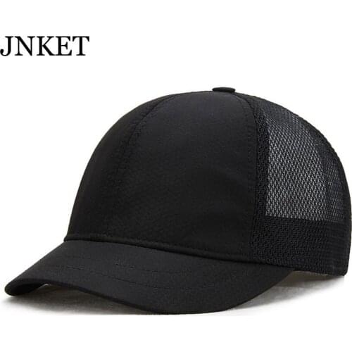 JNKET New Unisex Short Visor Mesh Baseball Cap Summer Hat Quick-dry Baseball Hats Adjustable Snapback Hat Gorras Casquette
