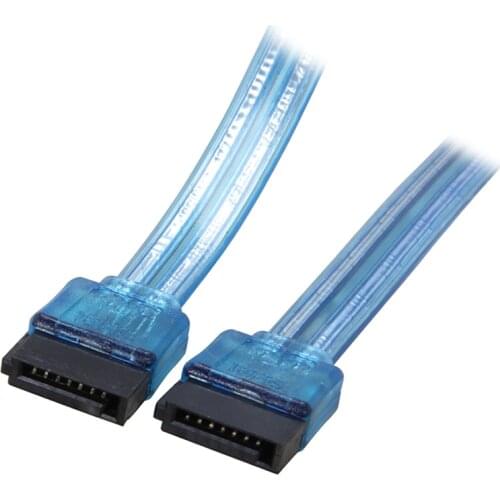 18 Inches 6Gb/s SATA3 Serial ATA DATA cable for PC Computer Laptop SATA 3.0 SATAIII 6Gbps HDD Hard Drive Disk / SSD - UV Blue
