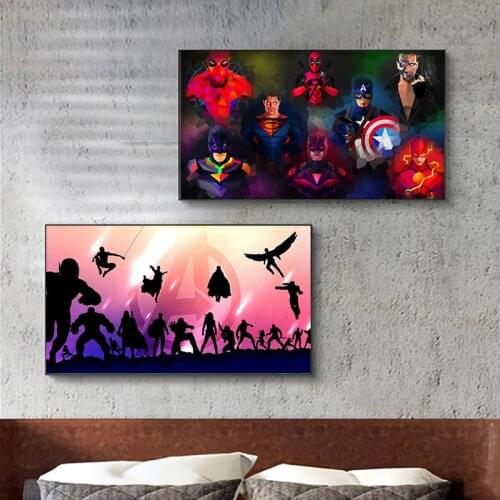 Marvel Superhero Captain America Canvas Painting Prints Avengers Iron Man Posters Wall Art Pictures KidS Bedroom Home Decor