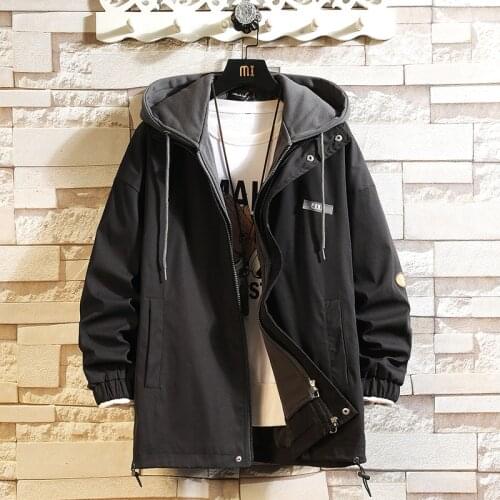 Autumn Casual Coats Mens Stand Cardigan Jacket Street Hip Hop Jackets Men Harajuku Color Matching Cargo Coat 2021
