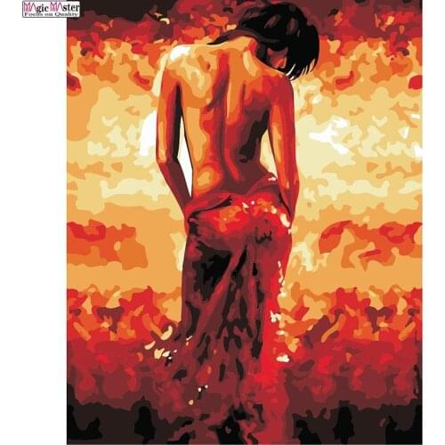 DIY female Back Day Arcylic Painting By Numbers On Canvas Framed Wall Pictures Art For Living Room Home Decoration