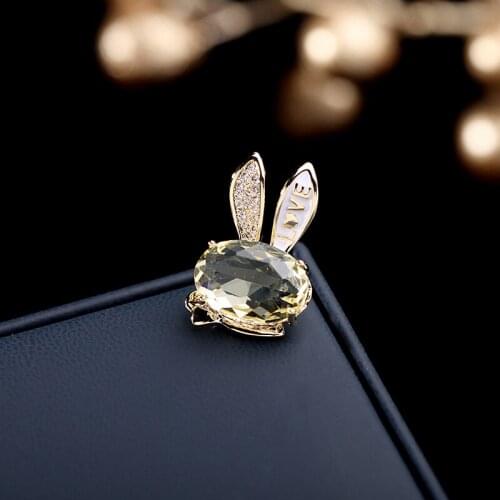 Japan And South Korea New Love Letter Rabbit Gem Brooch Cute Pin Elegant Sweet Fixed Clothes Western Fittings Women