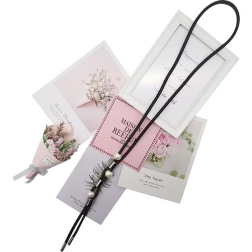 YD&YDBZ New Black Leather Rubber Rope Metal Pearl Matching Necklace Ladies Luxurious Clothing Womens Accessories Jewellery