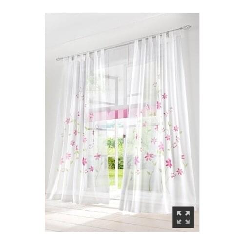 1 piece New small flowers rustic curtain for home window screening,decoration voile window curtains pink,purple,yellow