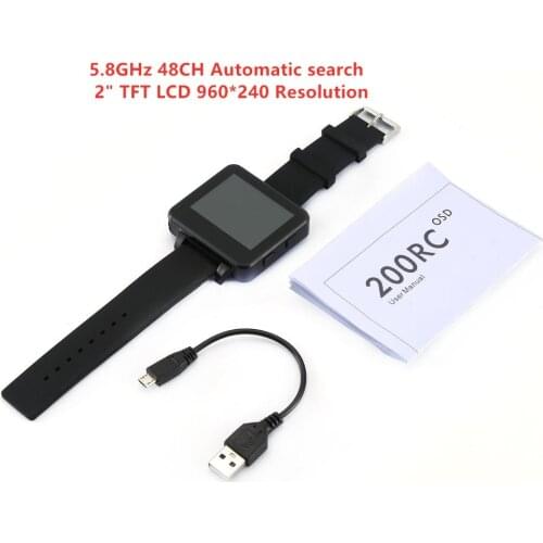 New 200RC 200RC -OSD FPV Watch with OSD 48CH/5.8GHz Automatic search HD 2" TFT LCD Display Monitor Wireless Receiver for DIY