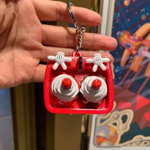 New style Shanghai Disney Mickey ice cream cartoon three-dimensional cute keychain key ring bag pendant gift AG2577