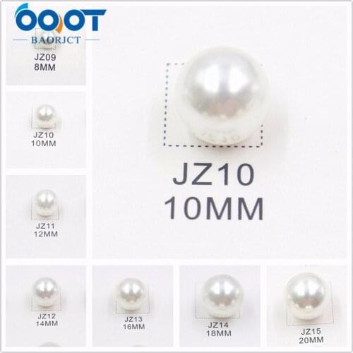 OOOT BAORJCT 178153,10pcs/Lot,8/10/12mm High quality classic fashion imitation pearl buttons, clothing accessories, DIY handmade