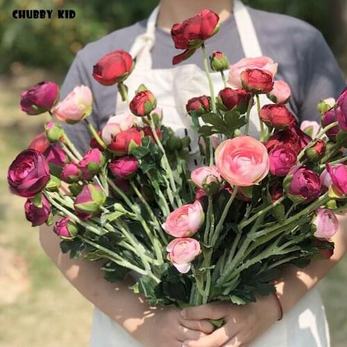 Wholesale !!! nice 5 heads artificial tea rose flower fake tea rose wedding decorative silk camellia flower 12pcs/lot