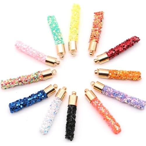 10pcs/lot Dazzling Soft Tassel Earrings Charms Tassels Pendants for DIY Handmade Cellphone Keychain Jewelry Making Accessories