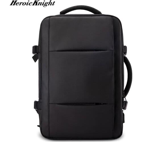 Heroic Knight 17inch Laptop Backpack Large Capacity Male Bag USB Recharging Multi-layer Space Travel Male Bag Anti-thief Mochila