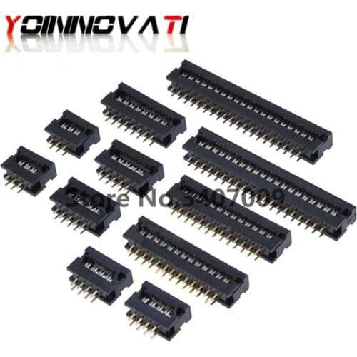 10PCS 2.54MM pitch FD-6/8/10/16/20/30/40 PIN MALE PLUG IDC SOCKET CONNECTOR FOR 1.27MM FLAT ribbon cable wire 6p 10p 20p 40p