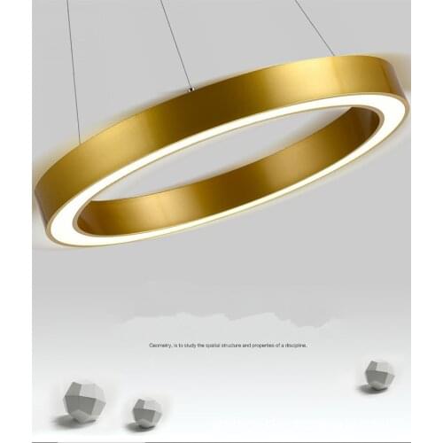 40/50/80cmmodern Nordic Gold Ring Restaurant LED Pendant Lamps Circle Suspension Luminaire Dining Room / Kitchen Lamps LED Bulbs