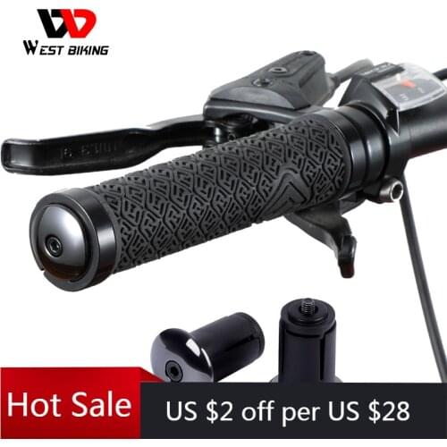 WEST BIKING 2Pcs Bike Handlebar Plugs Bicycle Grips Caps Aluminum Road Bicycle Grip Bar End Stoppers Anti-slip Bike Parts