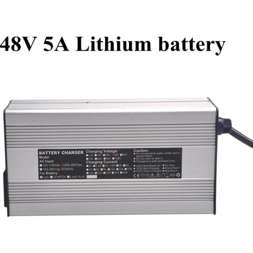 48v 5A Lithium Charger 14s 58.8v 5A Electric Bicycle Charger Li-ion Smart Rapid Charger for Electric Vehicles Aluminum Case