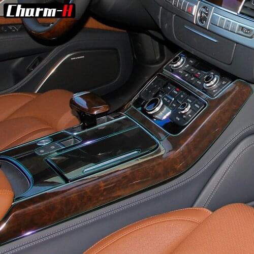 For Audi A8 Central Control Console Gear Shift Panel Interior Trim Protection Film Accessories Protector Decal Stickers