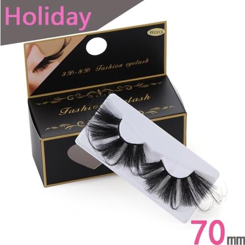 1Pair 70mm Super Long 100% Mink 3D False Eyelashes Dramatic Fluffy Messy Exaggeration Criss-cross Lashes Extension Drop Shipping