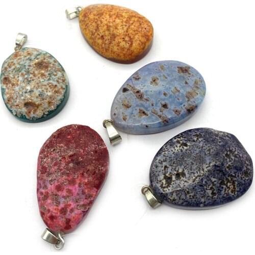 1pcs Agate Pendant DIY Women Necklace Delicate Jewelry Making Supplies Accessories Irregular Shape Colorful Natural Stone Charm