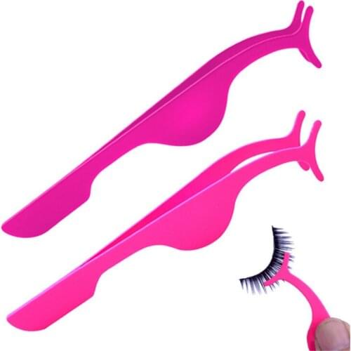 HOT 1pcs Plastic Eyelashes Extension Tweezers Auxiliary Clamp Clips Practice Beauty Eye Lash Makeup Tools