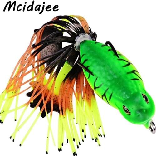 1PC Ray Frog Lures 12.5g 6cm Soft Tube Bait Rubber Flexible Double Hook Fishing Bait Fishing Lures Fishing Tackle Hard Bait
