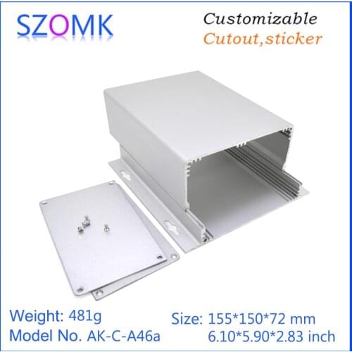 10 pcs 72*150*155mm customizable aluminum profile extrusion device box aluminum housing box instrument case for pcb design