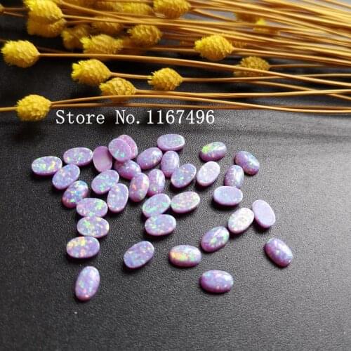 100pcs/ lot 4x6mm Synthetic Oval Cabochon Opal Stone for Body Piercing Jewelry Oval Cut Opal stone