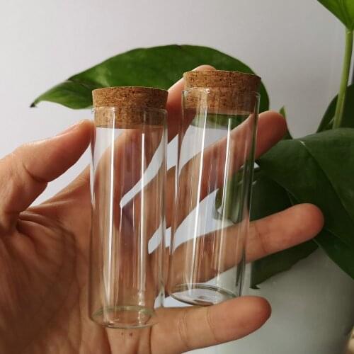 20Pcs/Lot 30x80mm 40ml Wishing Bottles Storage Jars Glass Test Tubes with Cork Stoppers for Lab Bottle Containers Vials for DIY