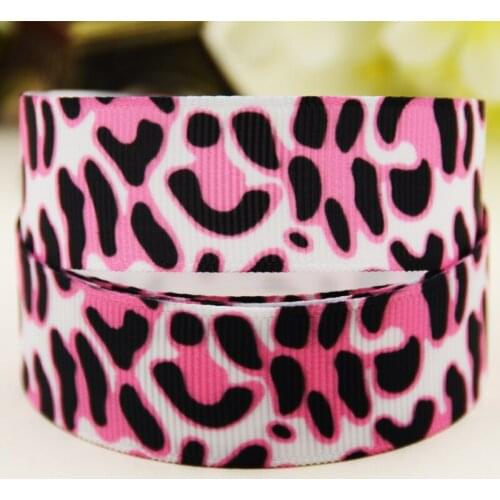 22mm 25mm 38mm 75mm Leopard print Cartoon pattern printed Grosgrain Ribbon party decoration 10 Yards X-03878