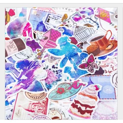 30pcs/pack Bright Fairy wings dream wedding Nostalgic letter stamp coffee shop dessert Sticker DIY Scrapbooking planner Stickers