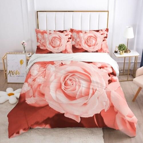 3D Duvet Cover 220x240cm SetFlower Designer Bedding Sets Nordic Covers 3Pcs Comforter Case Quilt Cover King Size Home Textile