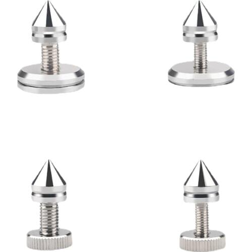 4Pcs Rhodium Plated Copper Audio Foot Nail Pad for HiFi Audio Amplifier CD Decoder Dedicated Feet