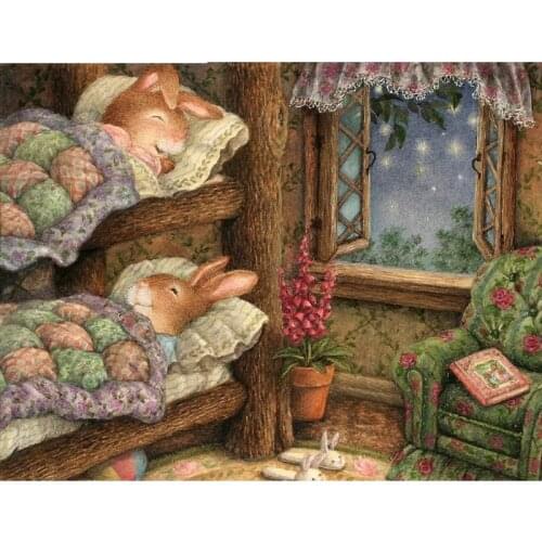 5D Diamond Painting Full Square Famous Fairy Tales Rabbit Peter Diamond Cross stitch Mosaic Rhinestone Embroidery Home Decor