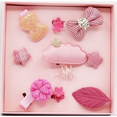 9pc/set Fashion Kids Hair Accessories Bangs Cute Headdress 9 Piece Set Birthday jewelry