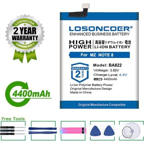 LOSONCOER Battery 4400mAh BA822 For Meizu Note 8 Note8 M822H M822Q Smart Phone Battery
