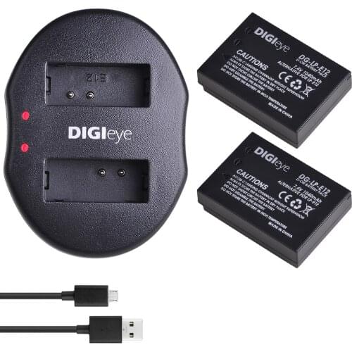 LP-E12 E12 Battery 2 Pack and Dual Usb Charger Compatible with Canon Rebel SL1, EOS-M, EOS M2, EOS M10, EOS M50, EOS M100